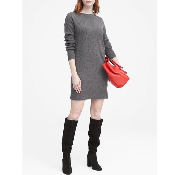 Banana Republic Wool-Cashmere Blend Boat-Neck Sweater Dress - SP - Picture 1 of 5